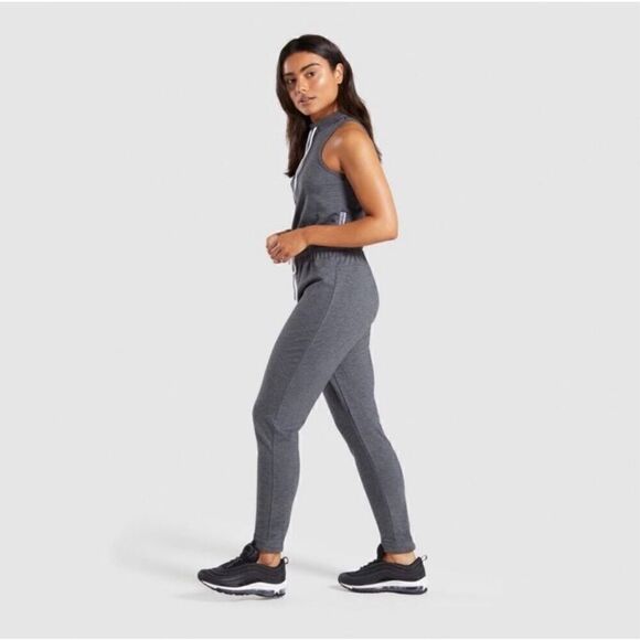 Gymshark Solace Jersey Jumpsuit Women's Medium Romper Charcoal Gray Marble - Picture 4 of 11